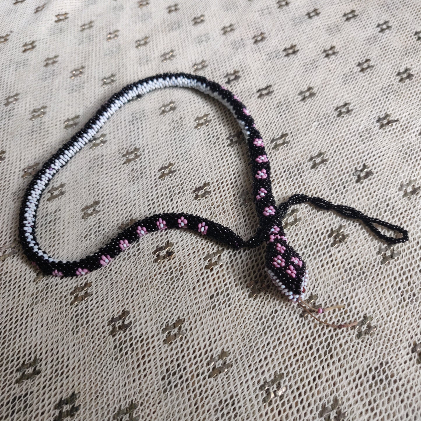 WWI/1920s/30s Bead Crochet Snake