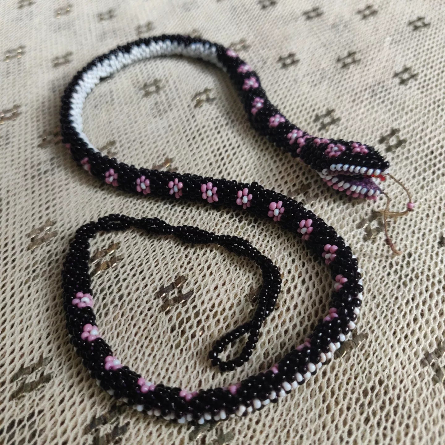 WWI/1920s/30s Bead Crochet Snake