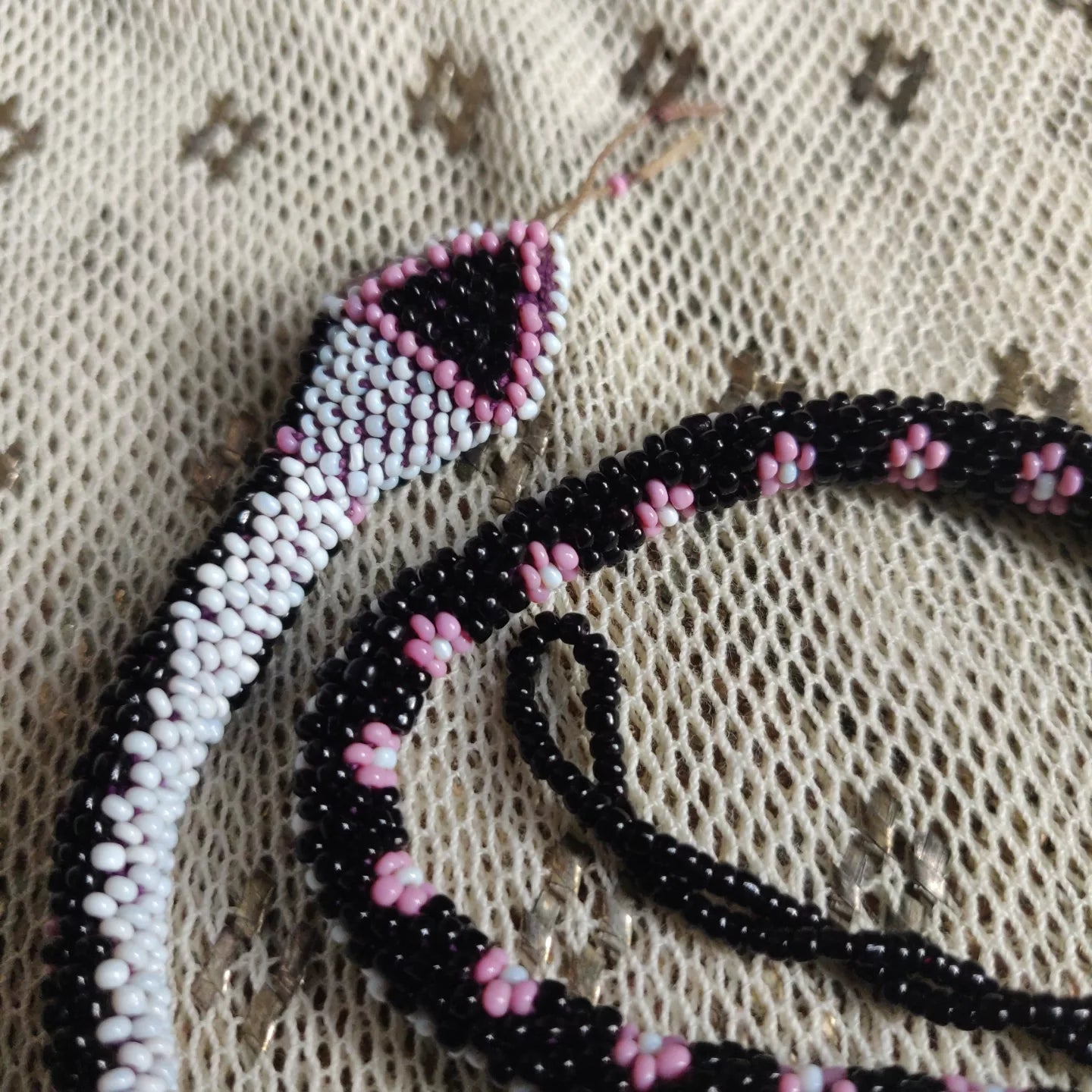WWI/1920s/30s Bead Crochet Snake
