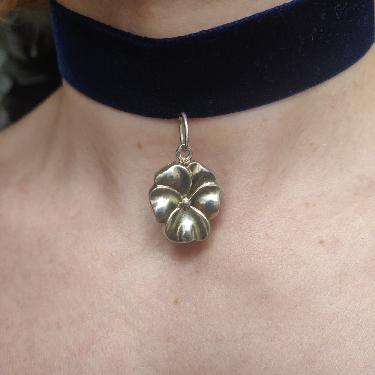 1920s Repoussé Silver Pansy Locket