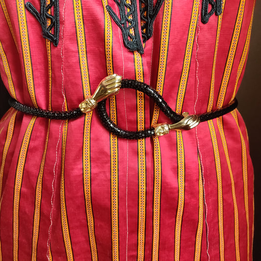 DL Auld Black and Gold Mesh Hands Belt
