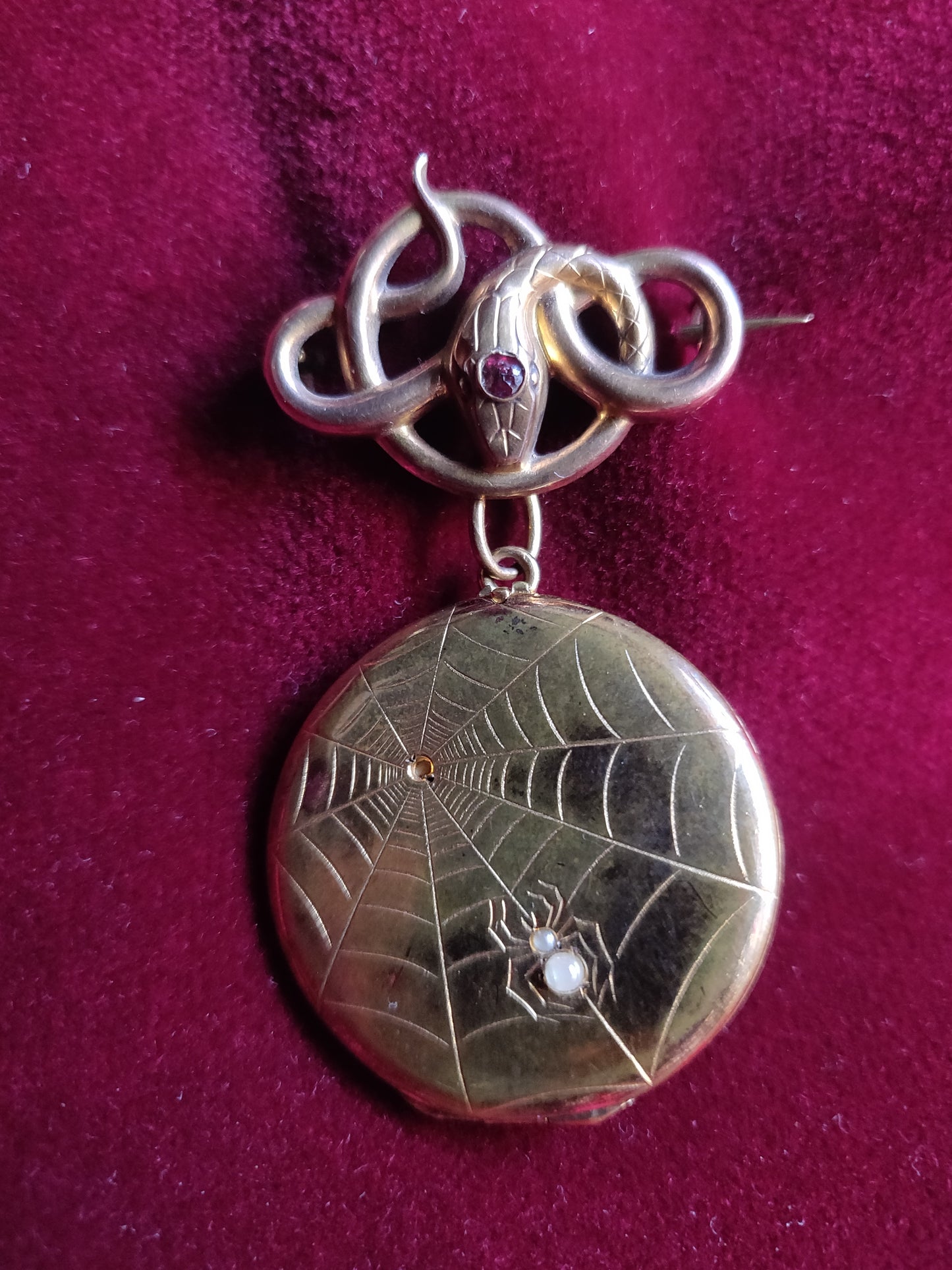 Antique Spider Web Locket