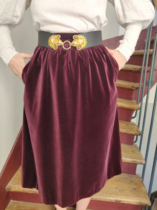 1970s Yves Saint Laurent Rive Gauche Sumptuous Velvet Skirt