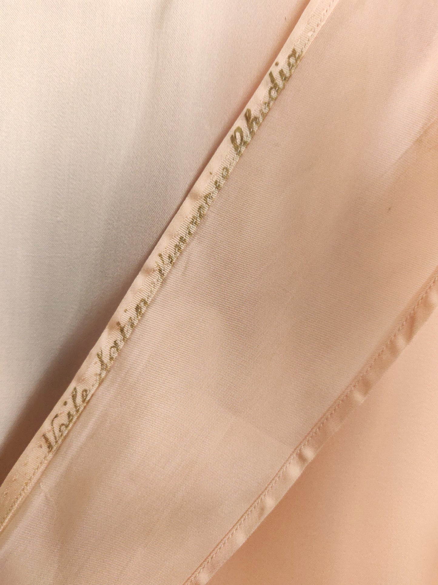 1950s Peachy Pink French Satin Nightgown