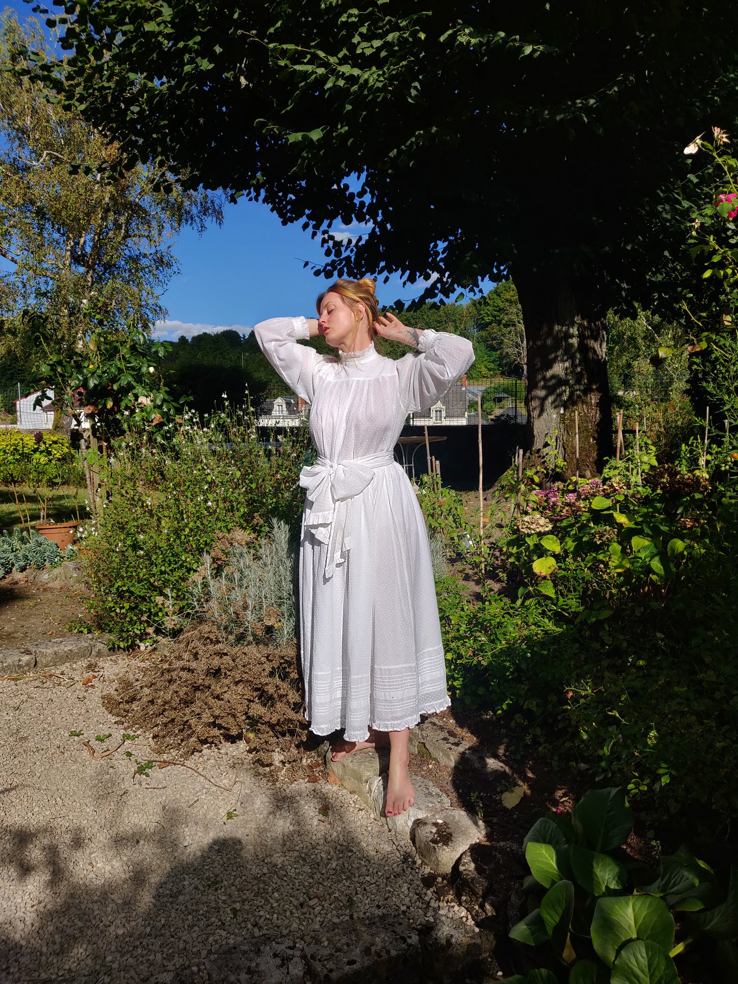 Laura Ashley Diaphanous Dots Blouse and Skirt Set