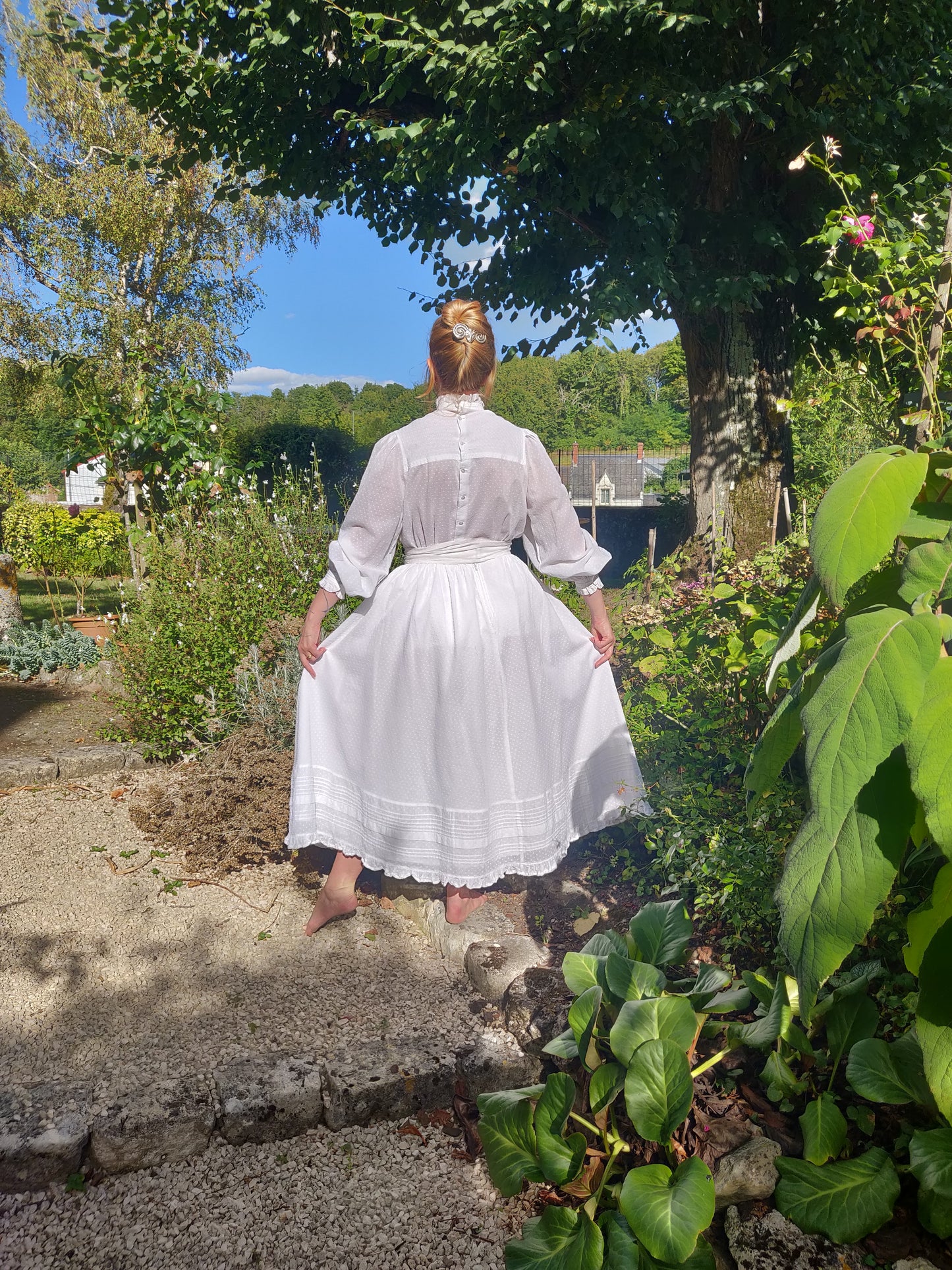 Laura Ashley Diaphanous Dots Blouse and Skirt Set