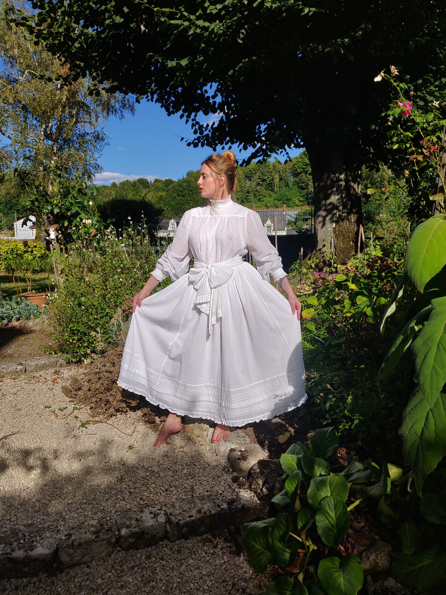 Laura Ashley Diaphanous Dots Blouse and Skirt Set