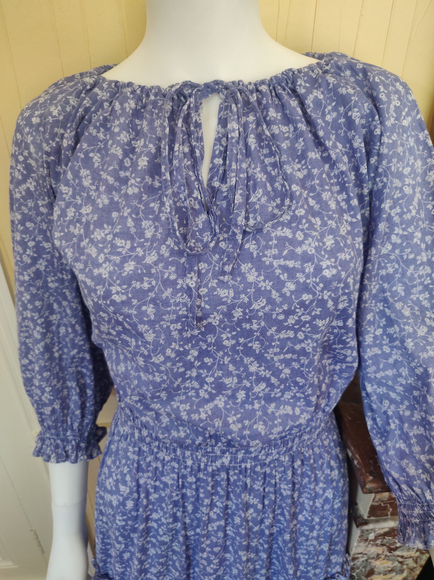 Laura Ashley Dark Blue Calico Dress