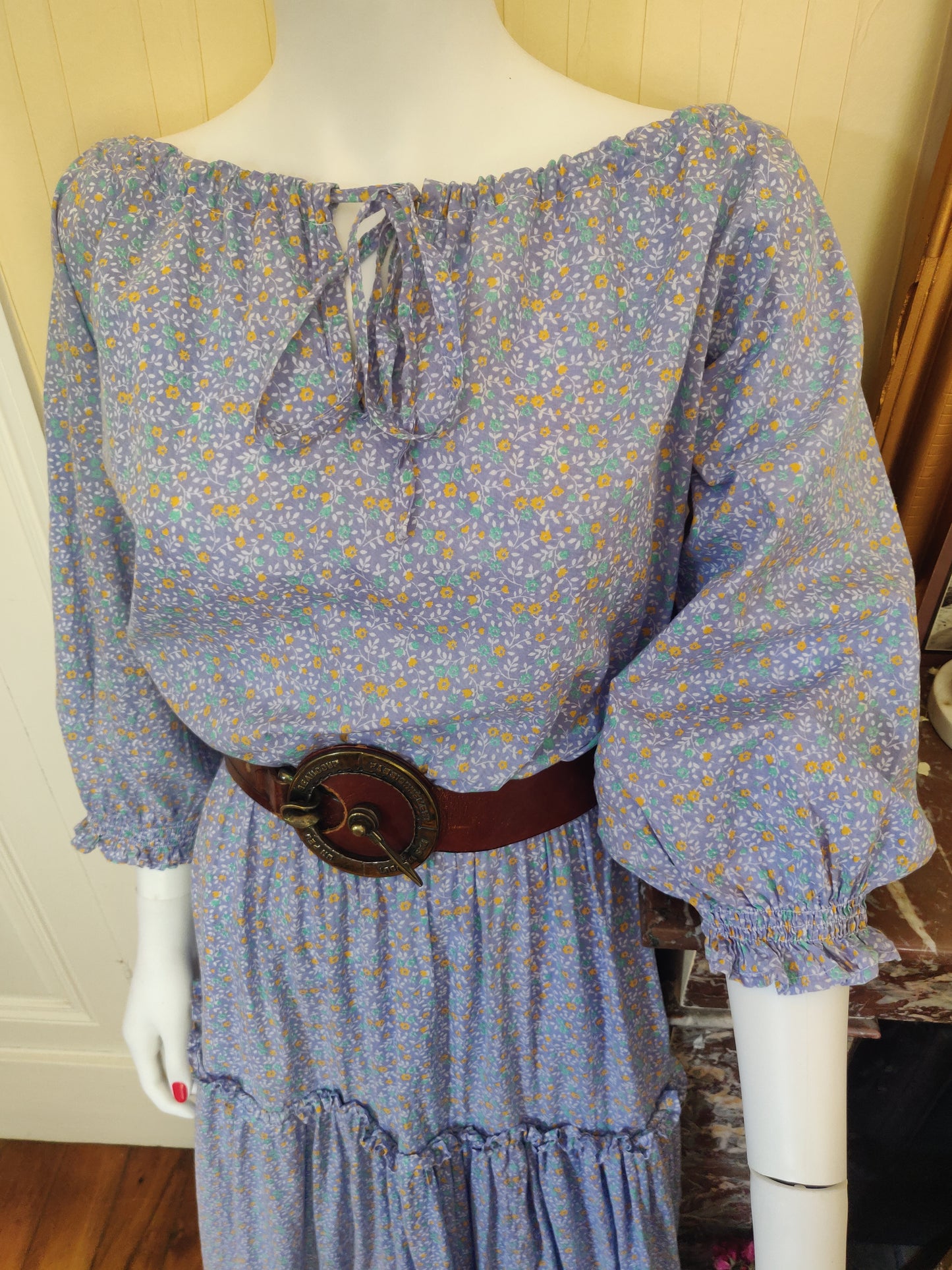 Laura Ashley Light Blue Calico Dress