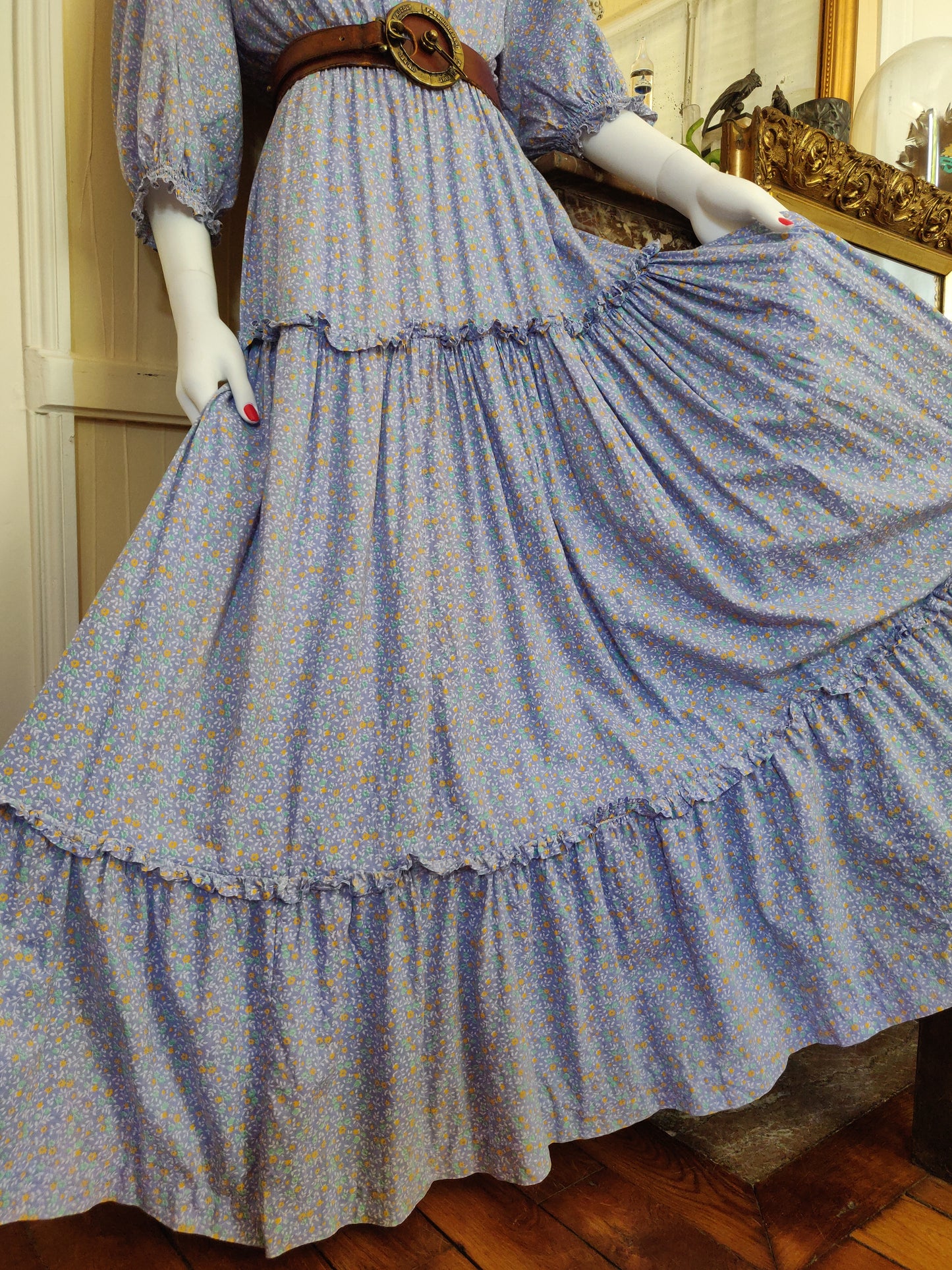 Laura Ashley Light Blue Calico Dress