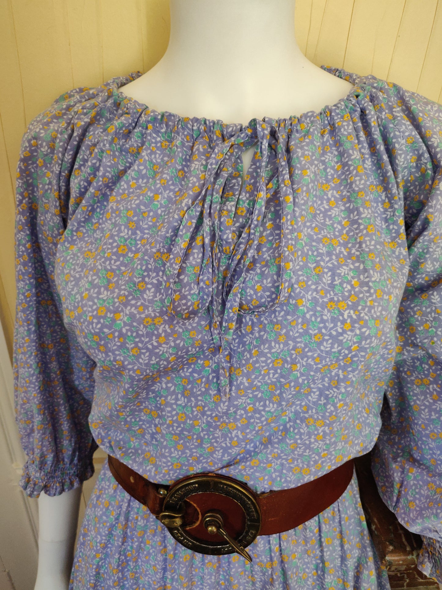 Laura Ashley Light Blue Calico Dress