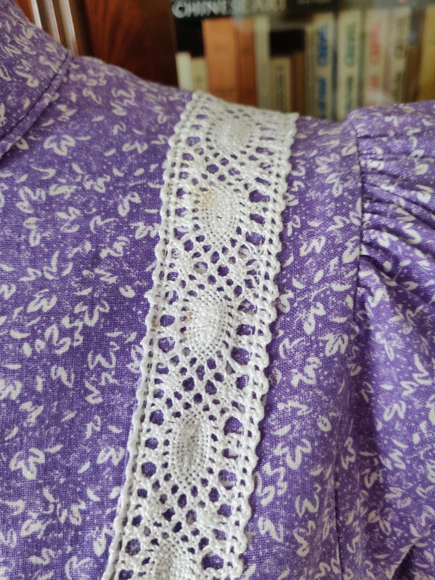 1970s Laura Ashley Periwinkle Calico Dress
