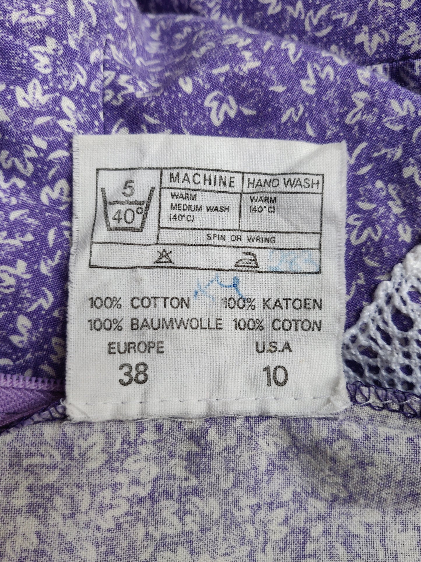 1970s Laura Ashley Periwinkle Calico Dress