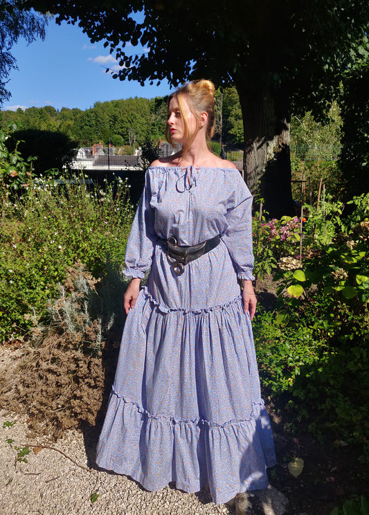 Laura Ashley Light Blue Calico Dress
