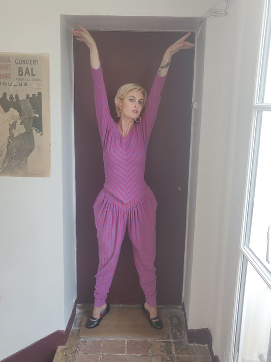 1980s Betsey Johnson Punk Label 2-Piece Jumpsuit