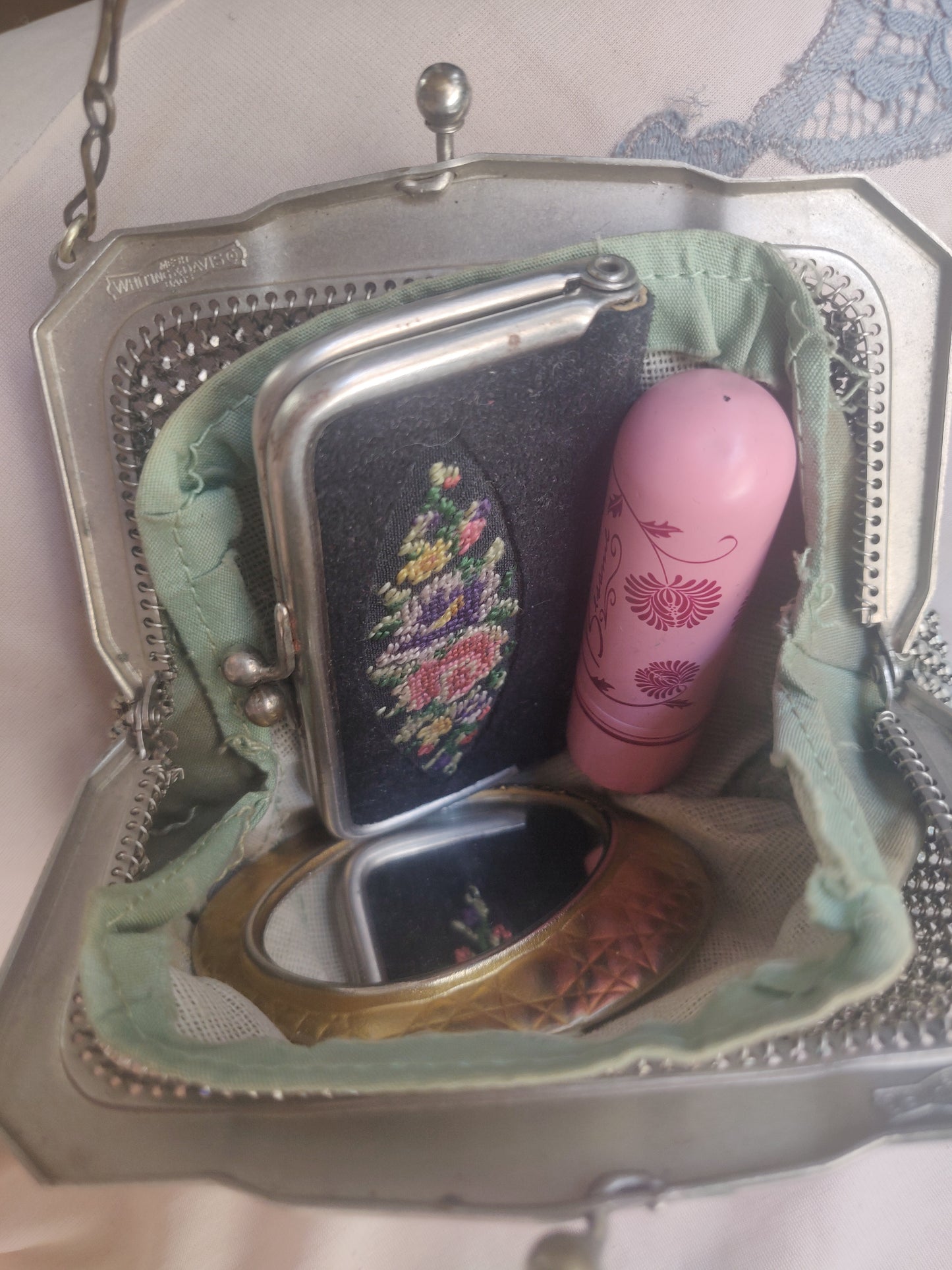 1920s Art Déco Whiting & Davis Mesh Flapper Bag