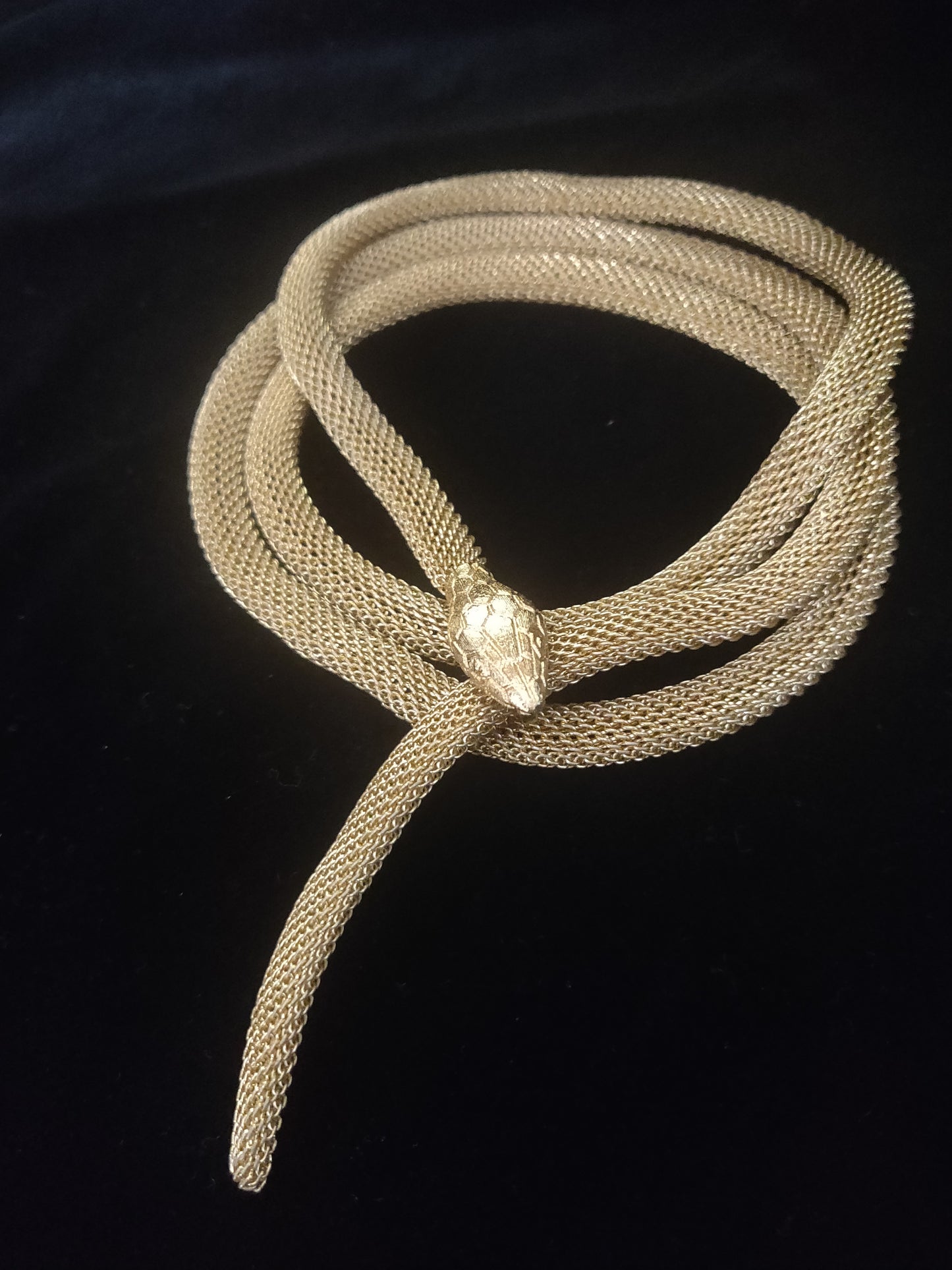 1970s Gold-tone Mesh Snake - Rounded Head