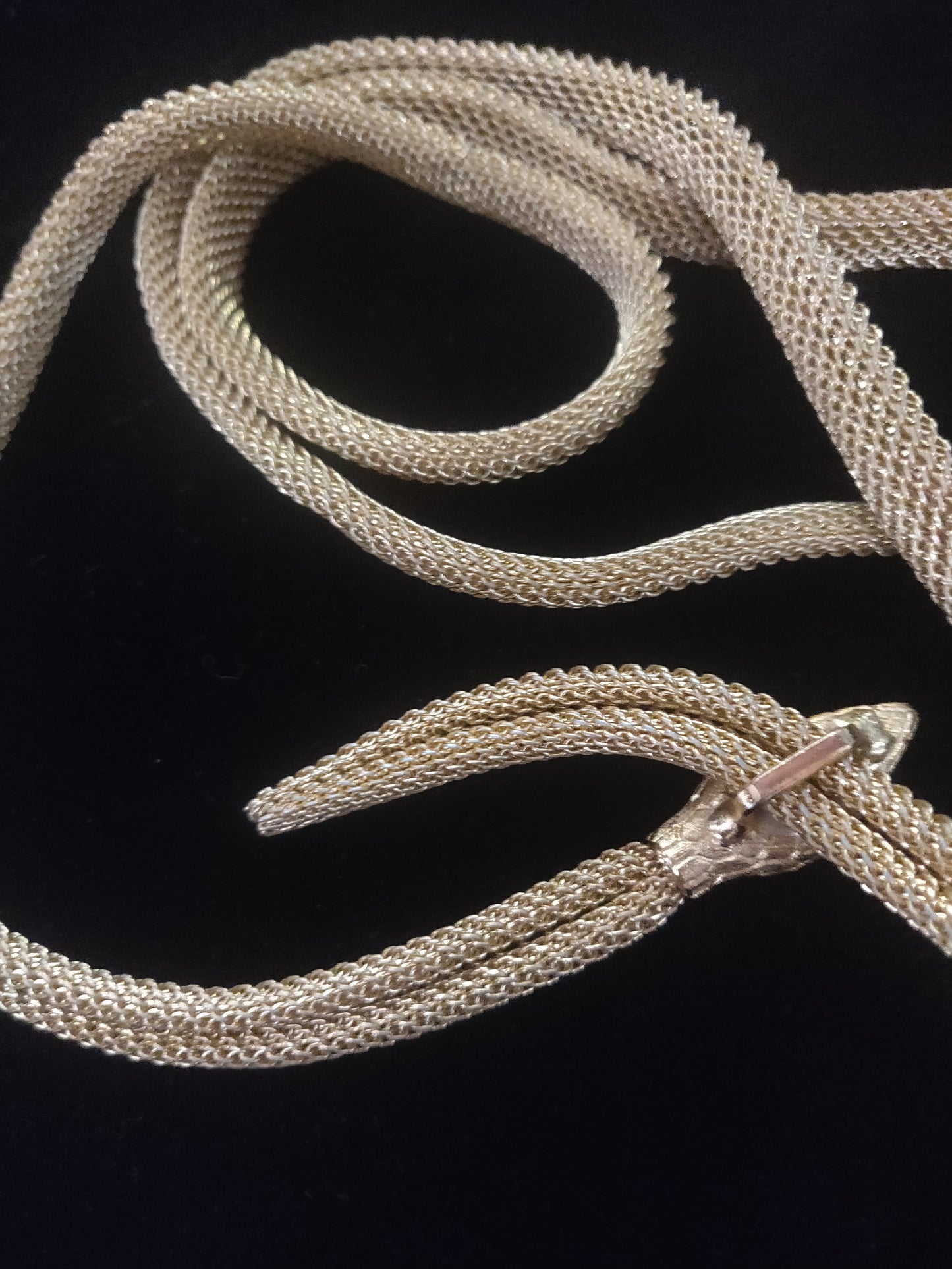 1970s Gold-tone Mesh Snake - Rounded Head