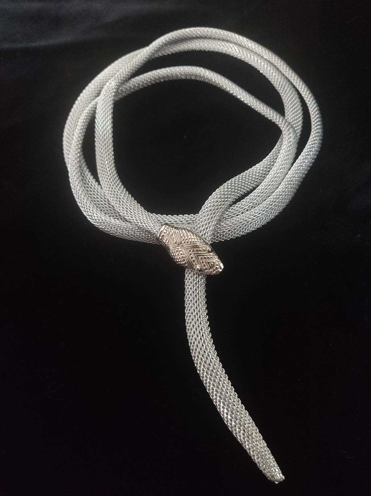 1970s Silver-tone Mesh Snake - Longer, No Tail