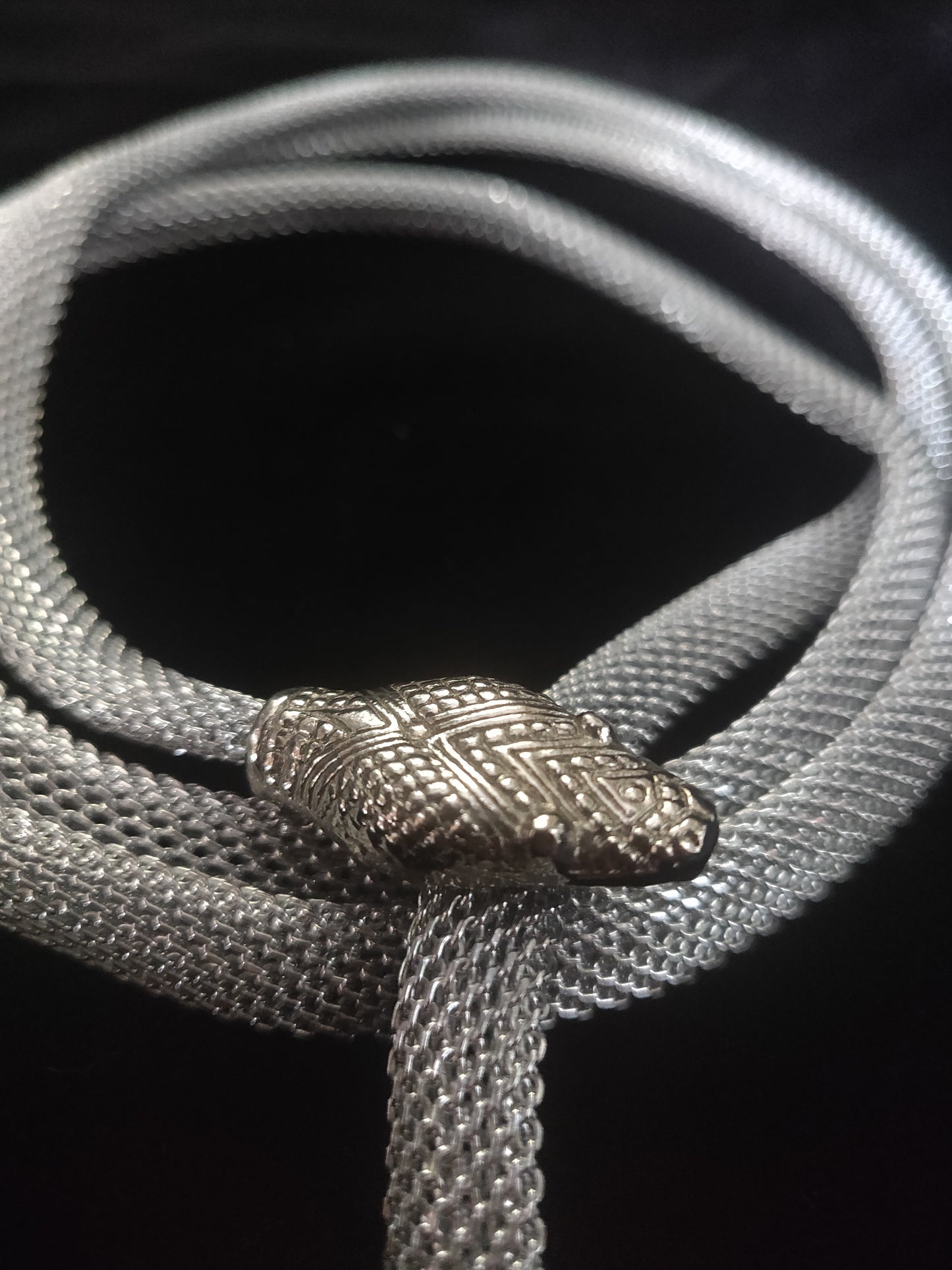 1970s Silver-tone Mesh Snake - Longer, No Tail