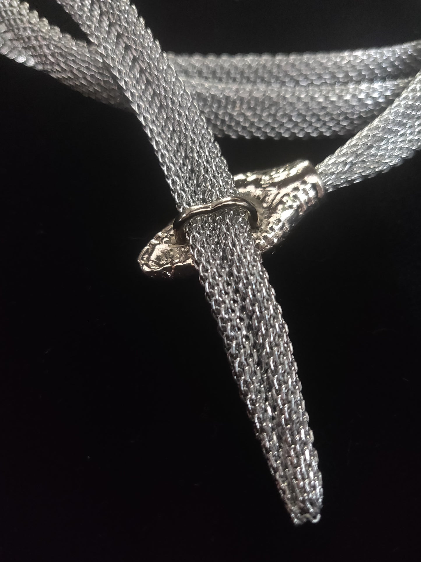 1970s Silver-tone Mesh Snake - Longer, No Tail