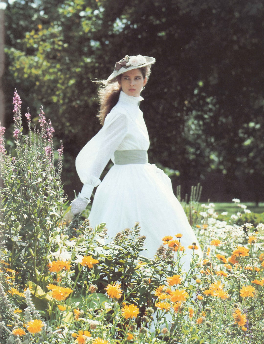 Laura Ashley Diaphanous Dots Blouse and Skirt Set