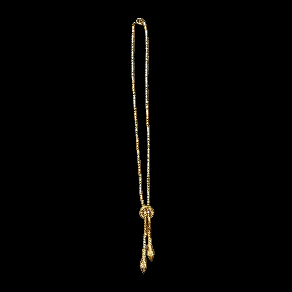 Double Headed Snake Lariat Necklace