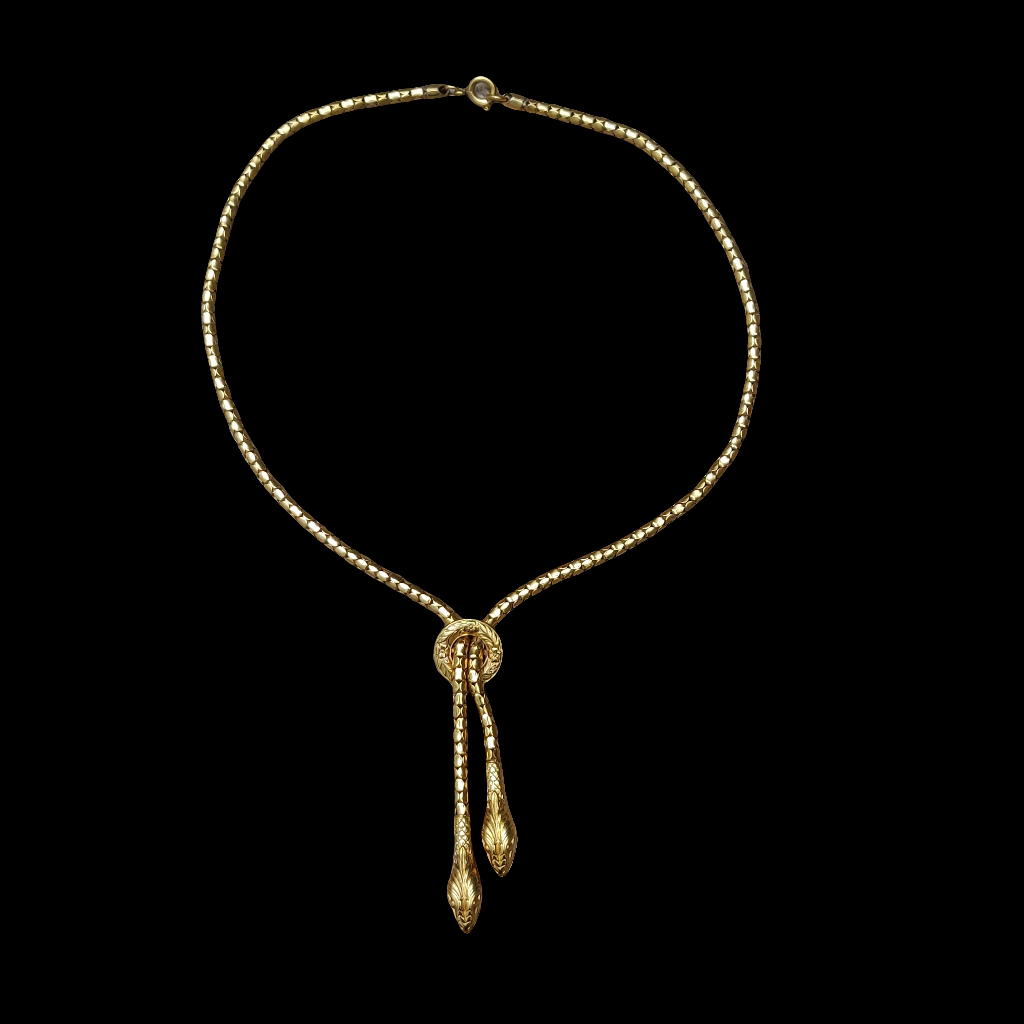 Double Headed Snake Lariat Necklace