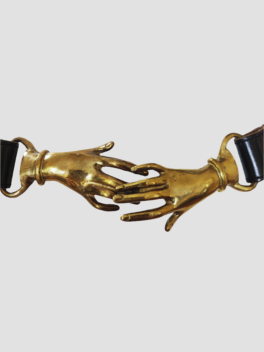 1970s Georges Mailian Clasping Hands Belt