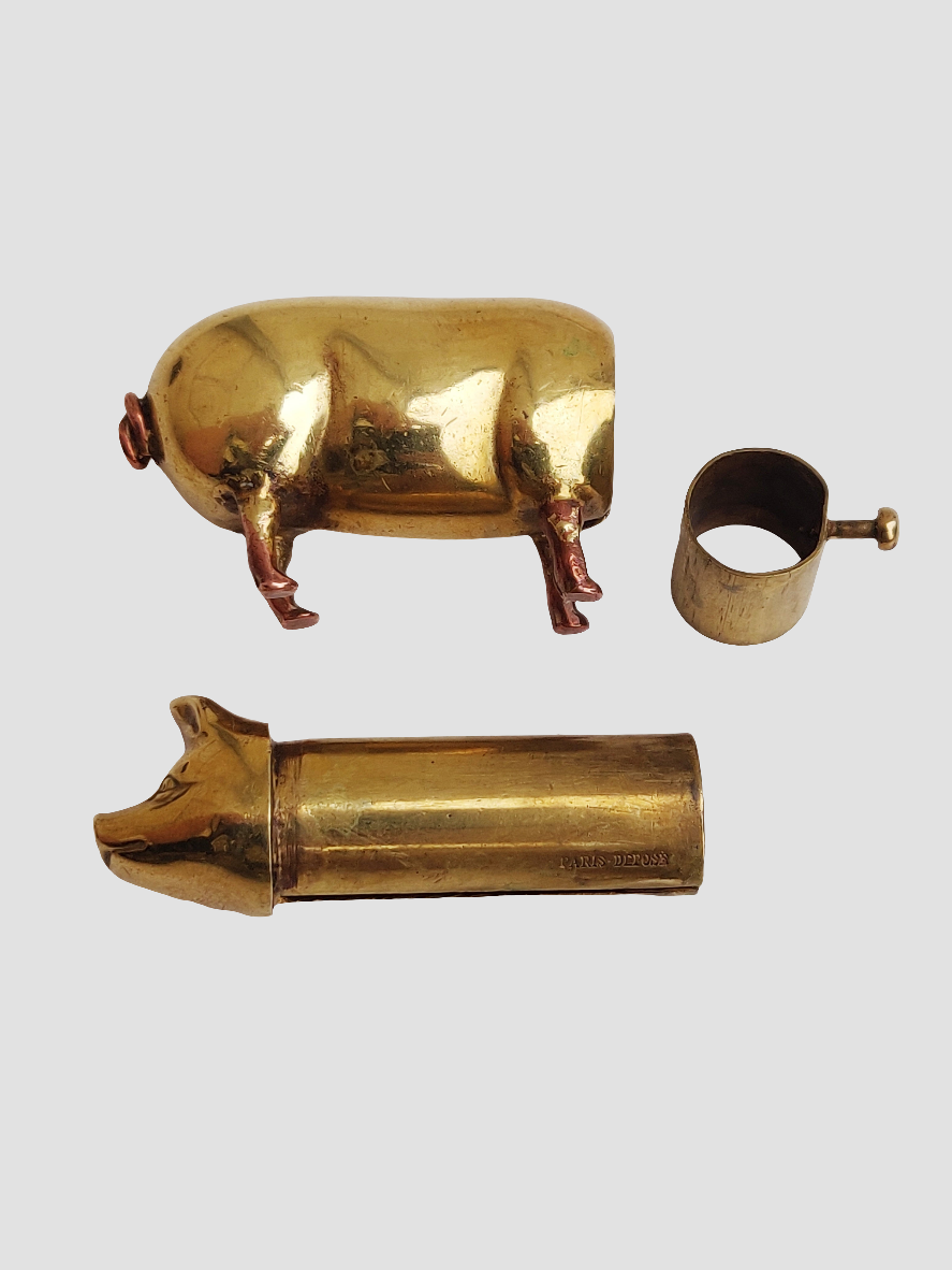 1920s Parisian Piggy Lipstick Case