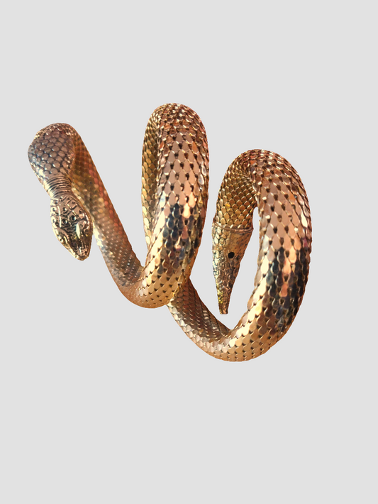 1960s Whiting & Davis Triple Coil Mesh Snake Bracelet