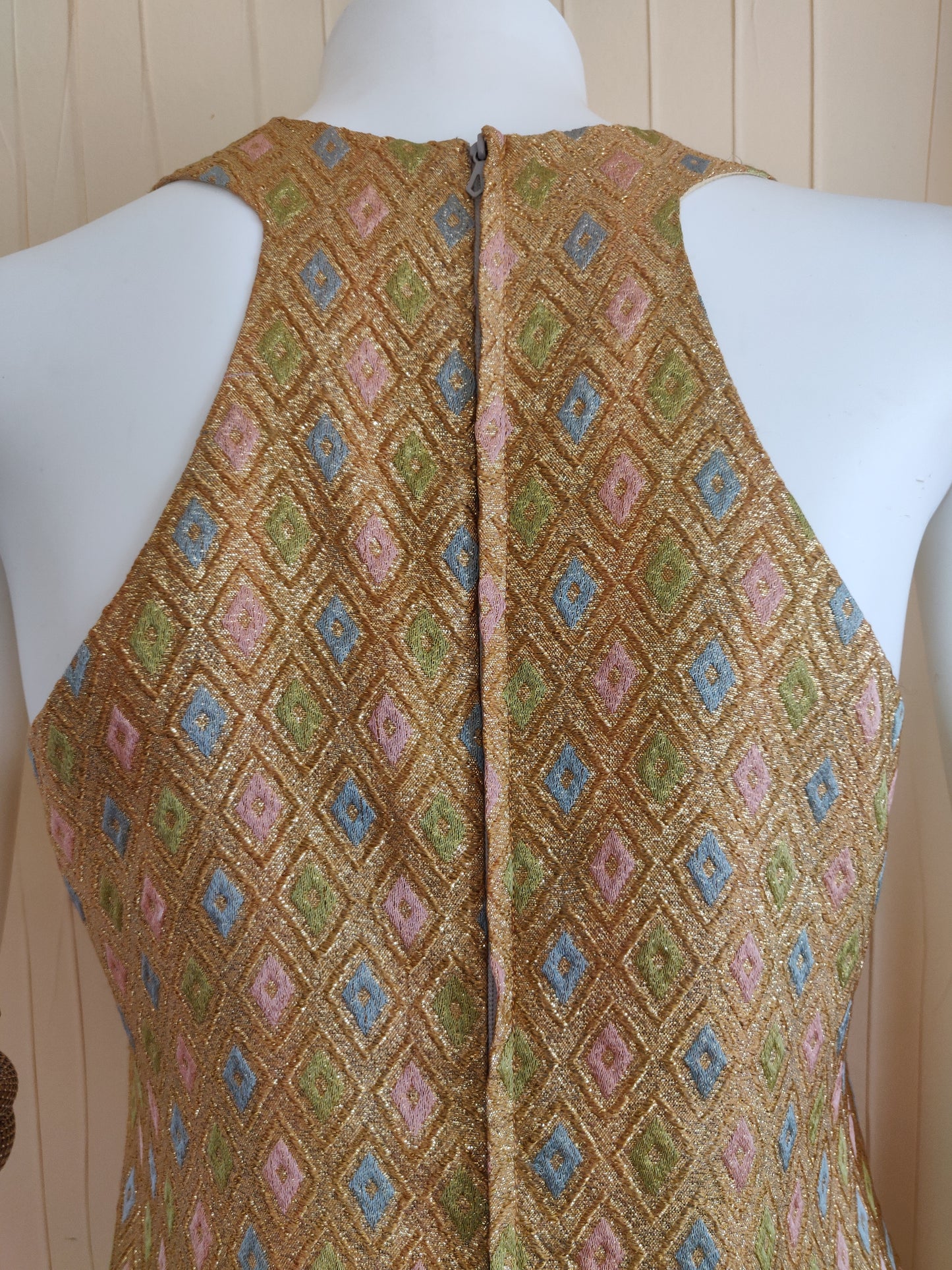 1960s Anik Robelin Sparkling Lurex Brocade Dress