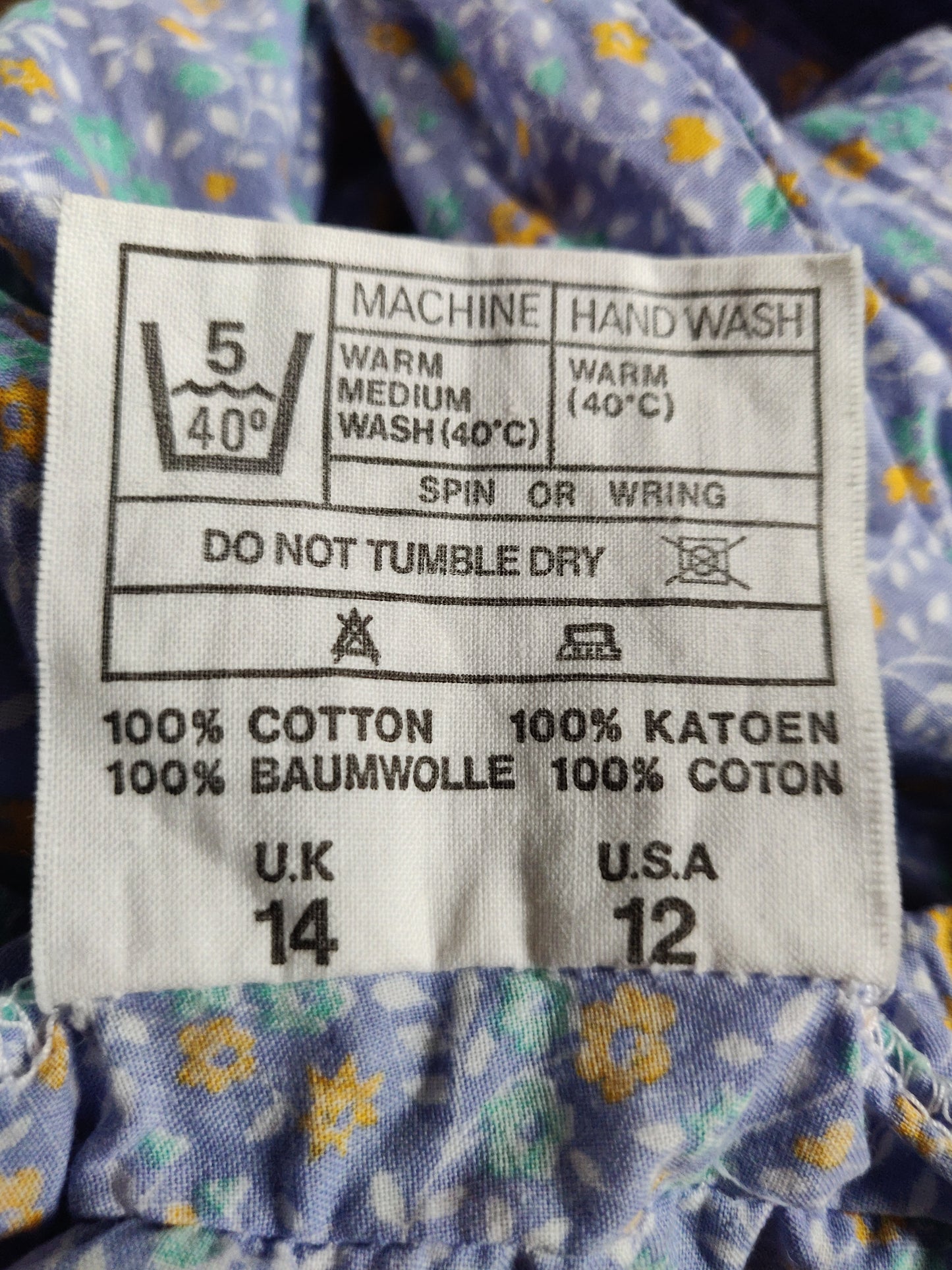 Laura Ashley Light Blue Calico Dress