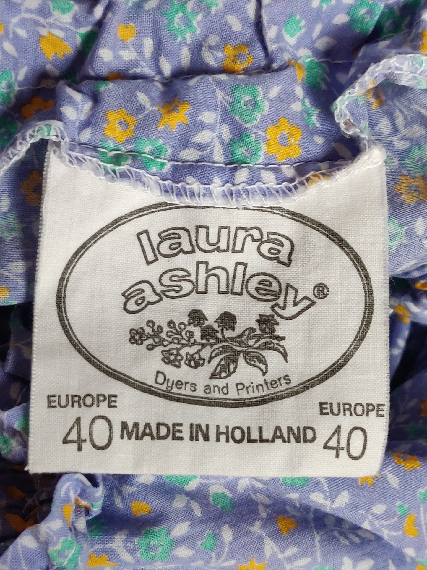Laura Ashley Light Blue Calico Dress