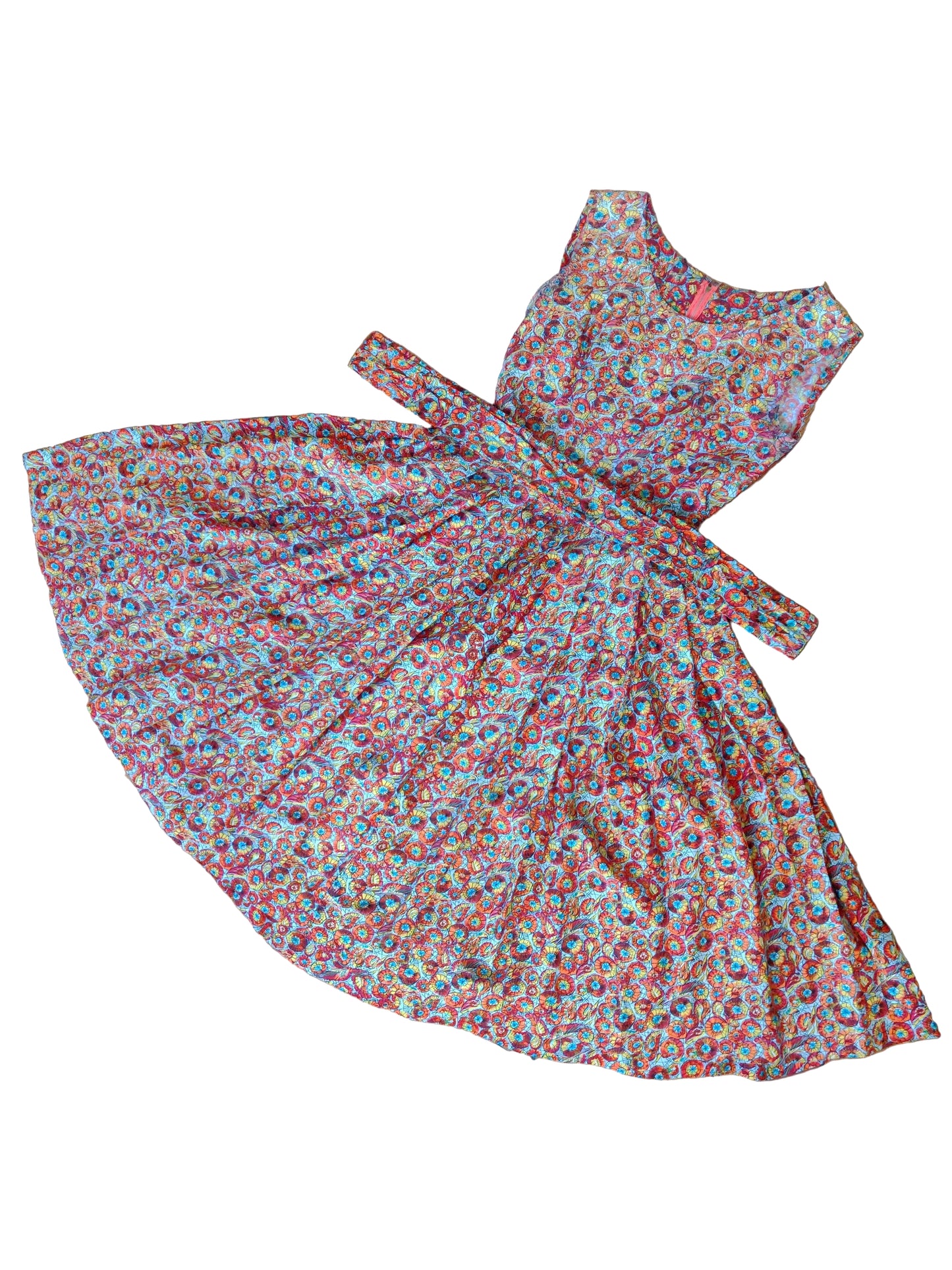 1950s Colorful Kaleidoscope Day Dress