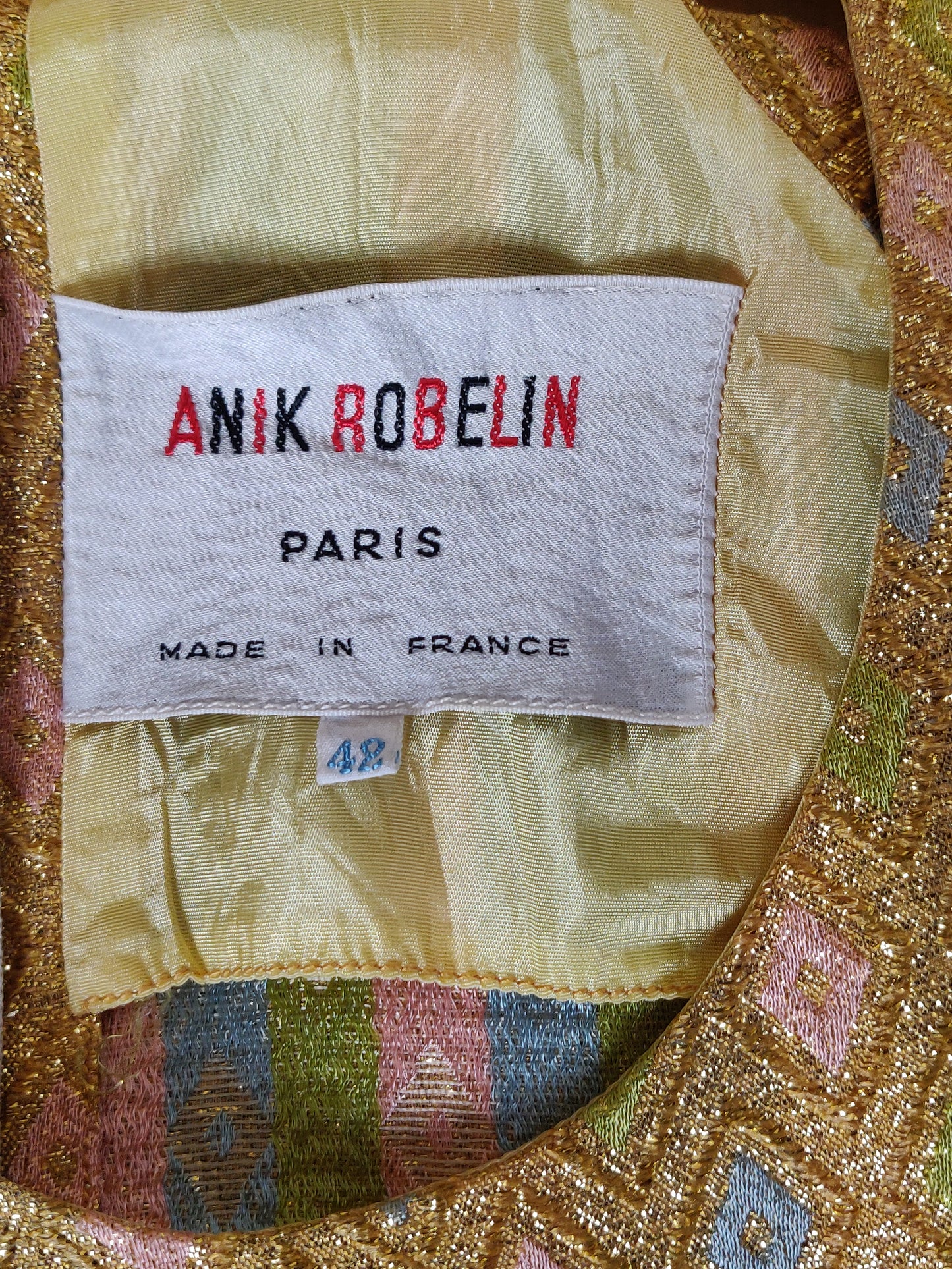 1960s Anik Robelin Sparkling Lurex Brocade Dress