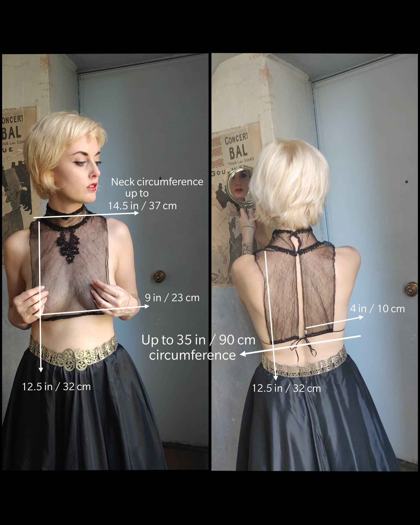 Early 1900s French Plastron Bib Collar