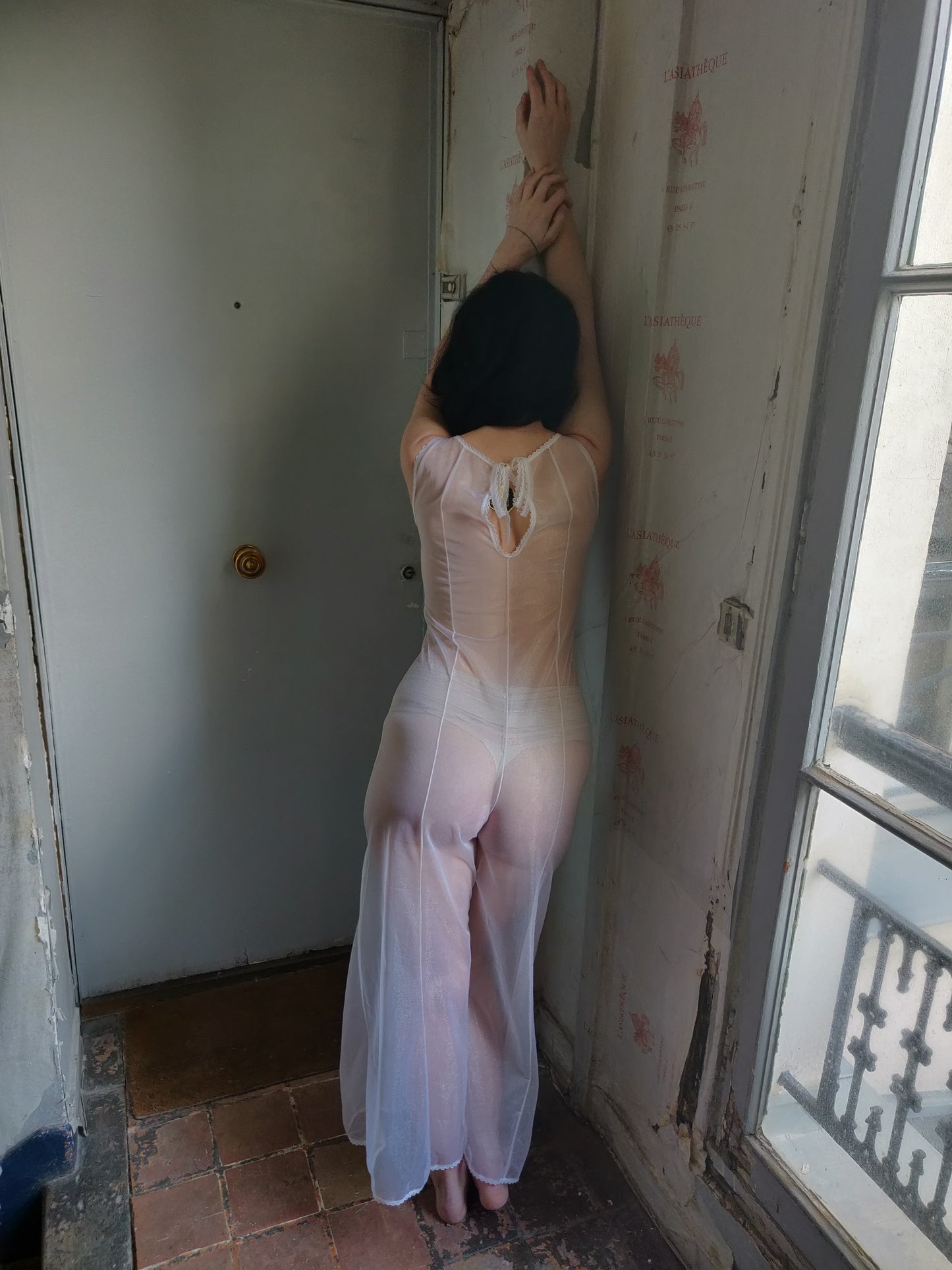 1960s Sheer Palazzo Jumpsuit