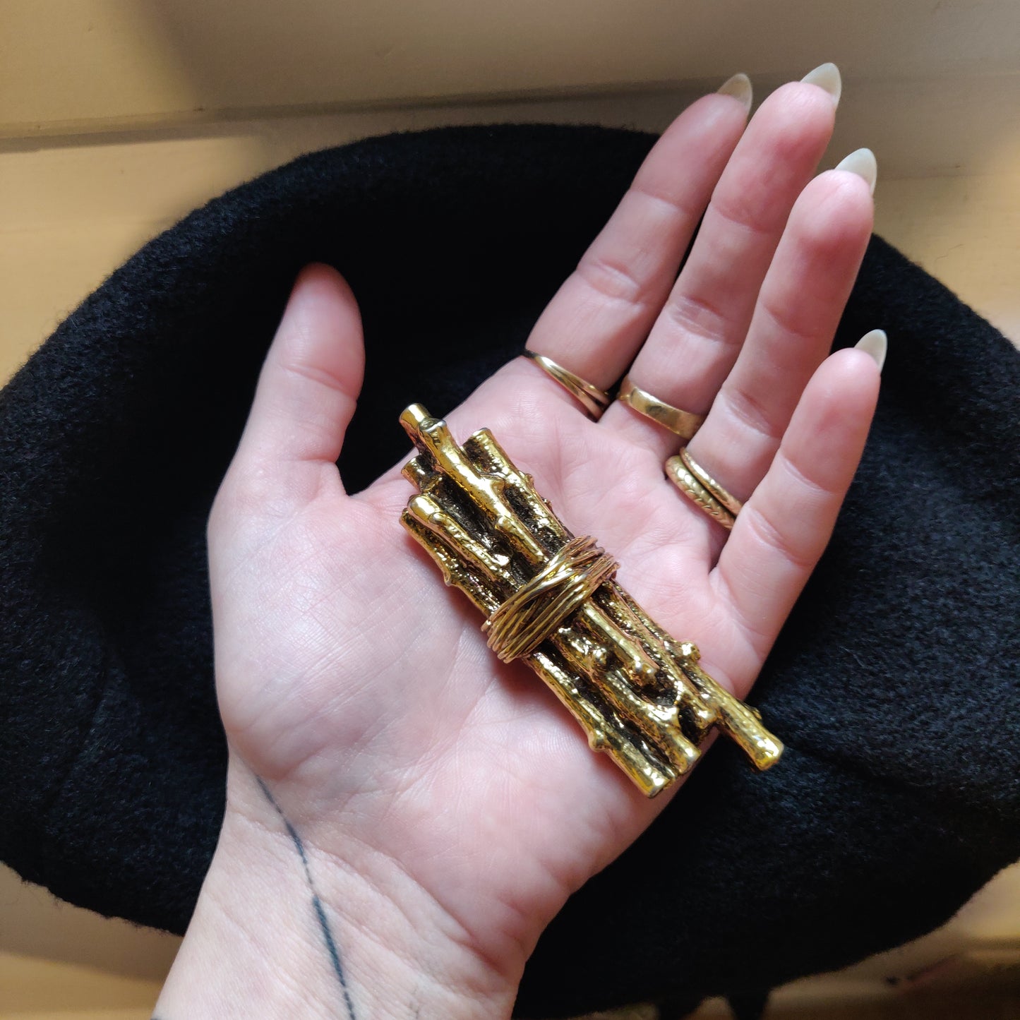Witchy Gold-tone Brooch