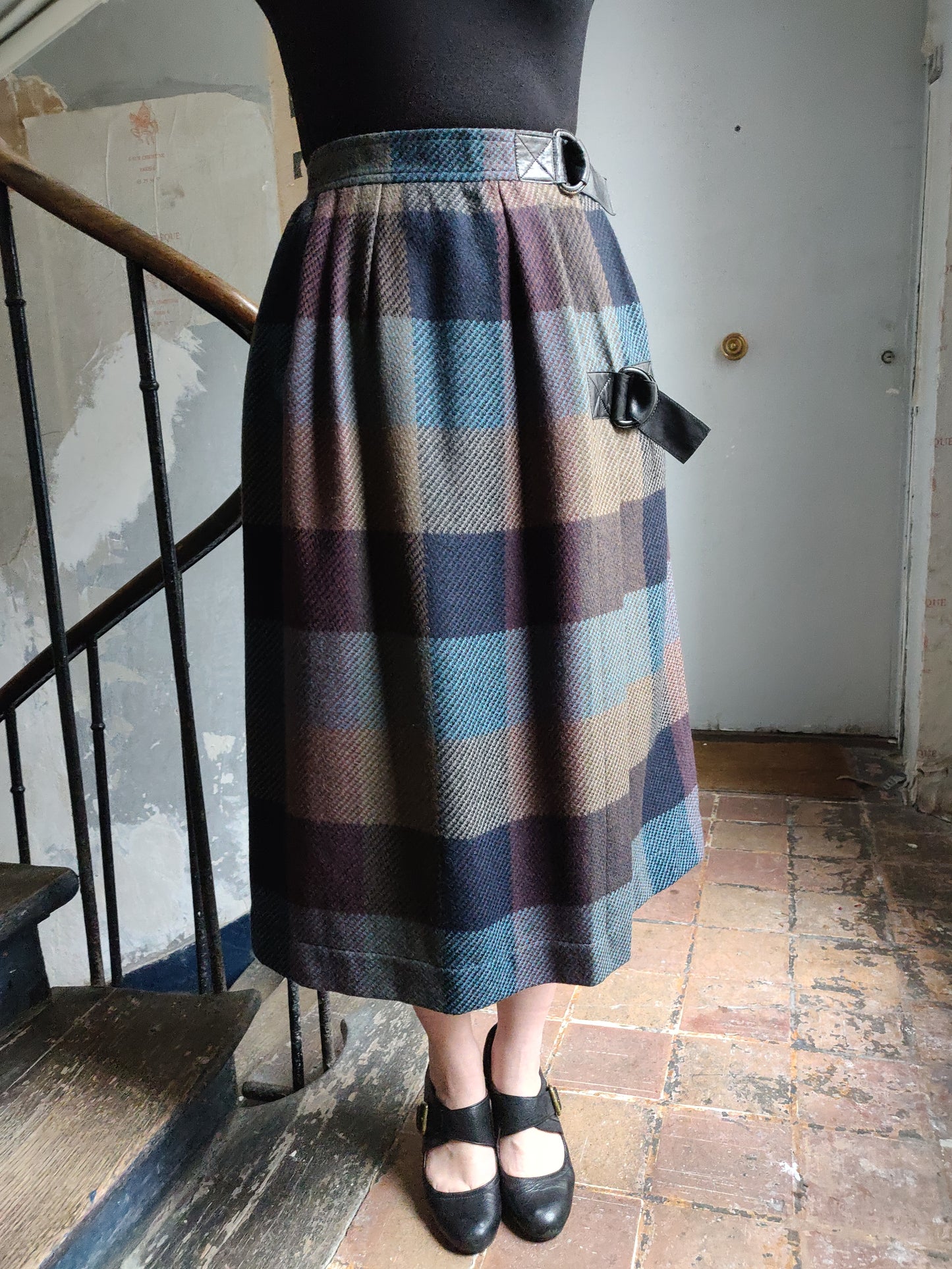 1984 Yves Saint Laurent Plaid Skirt