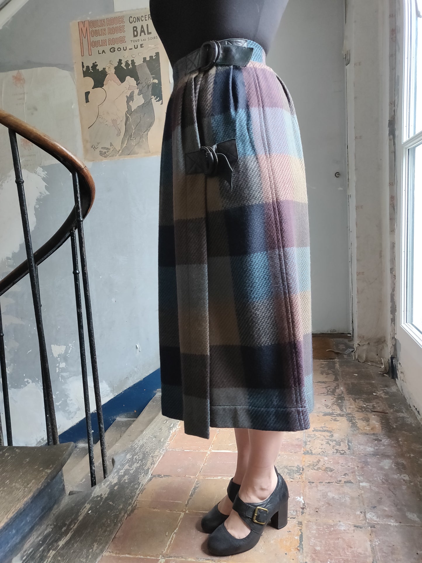 1984 Yves Saint Laurent Plaid Skirt