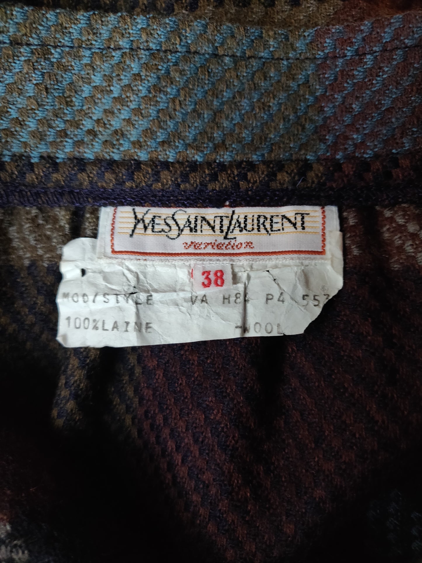 1984 Yves Saint Laurent Plaid Skirt