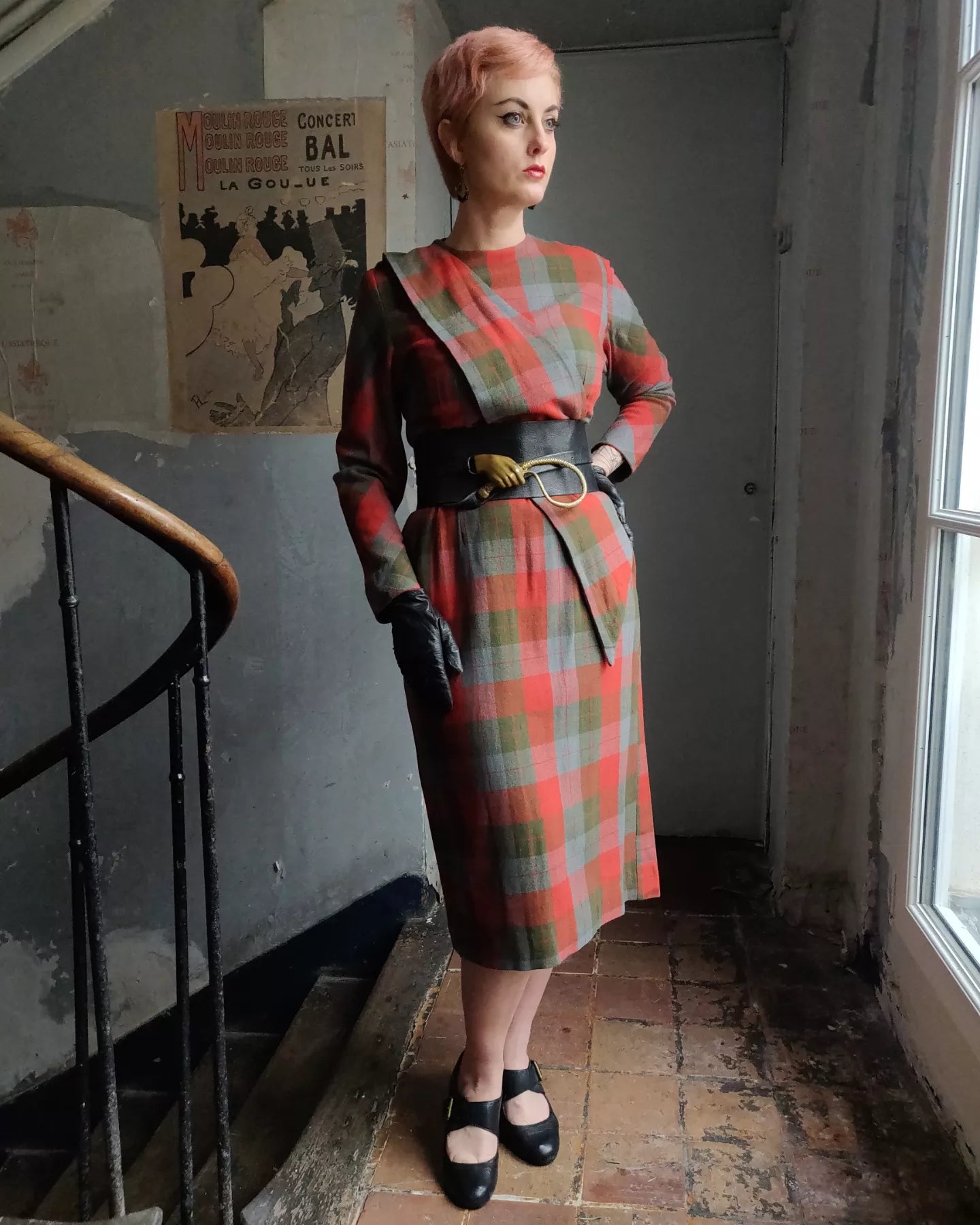 1940s Tartan Dress
