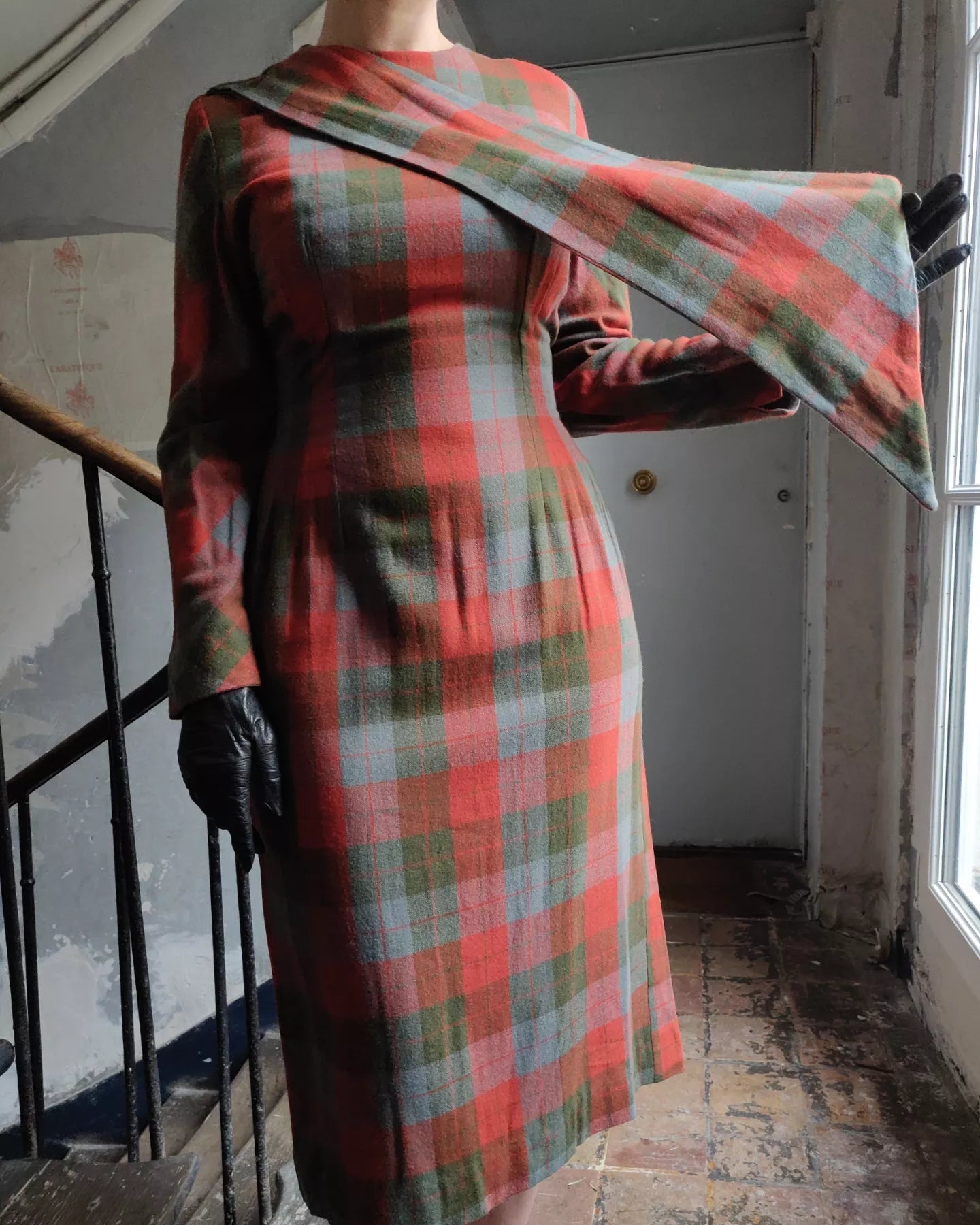 1940s Tartan Dress