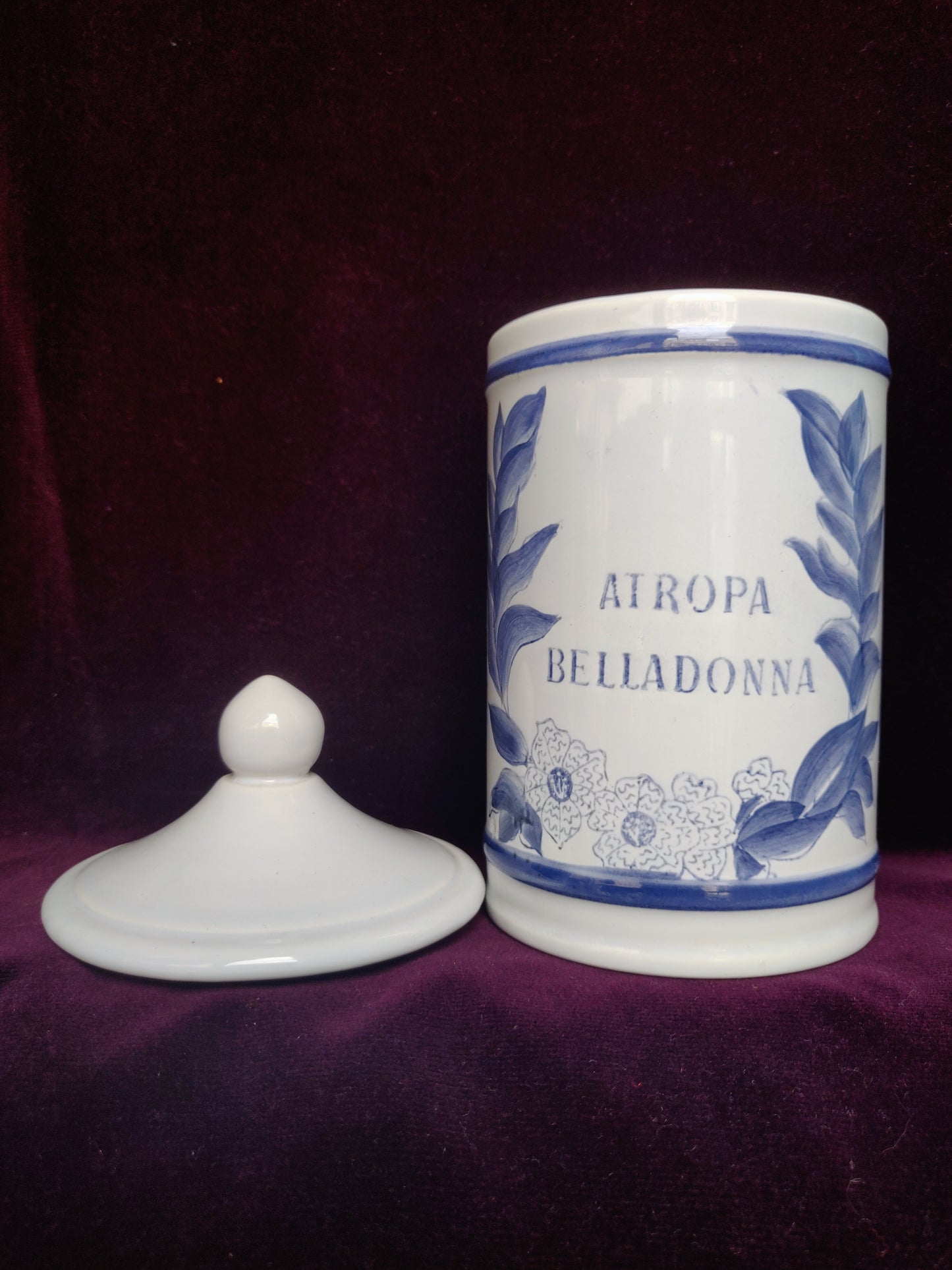 1960s French Apothecary Jar Atropa Belladonna