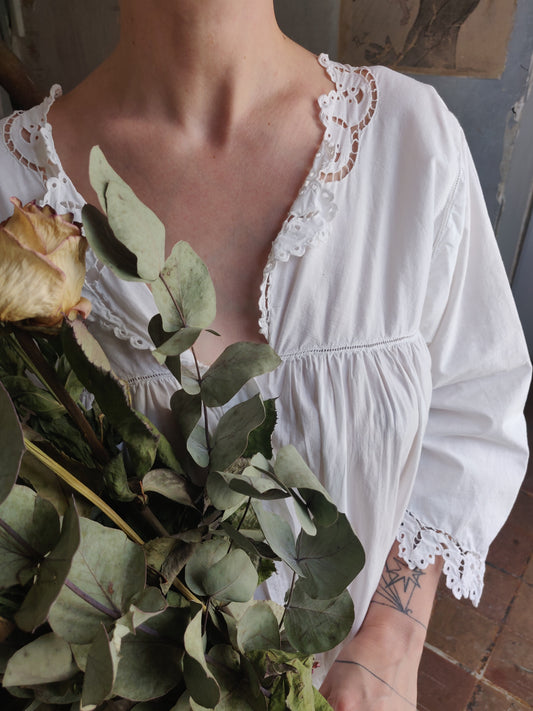 1900s French Cotton Night Dress