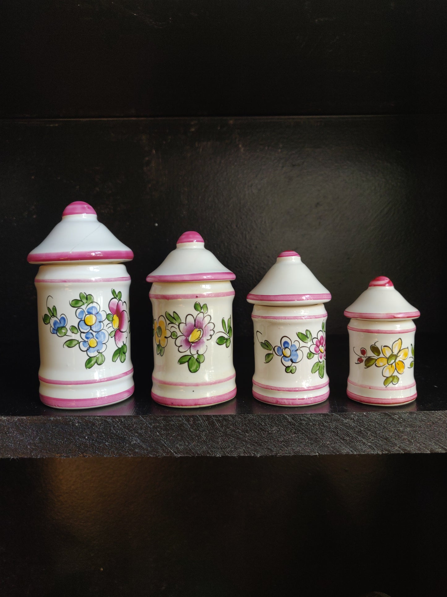 1950s French Mini Apothecary Jars - Hachisch, Arsenic, Cocaïne, Opium