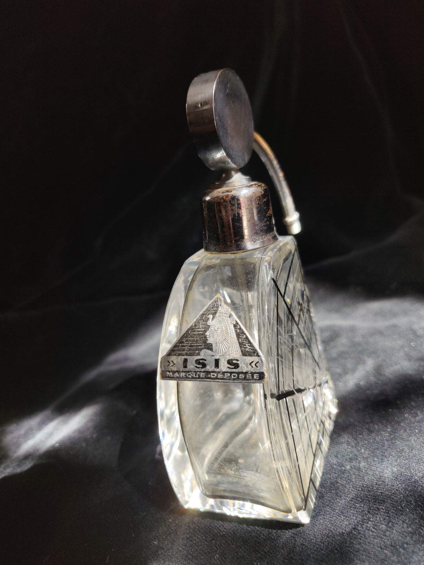 1930s Art Déco Czech Crystal Perfume Bottle