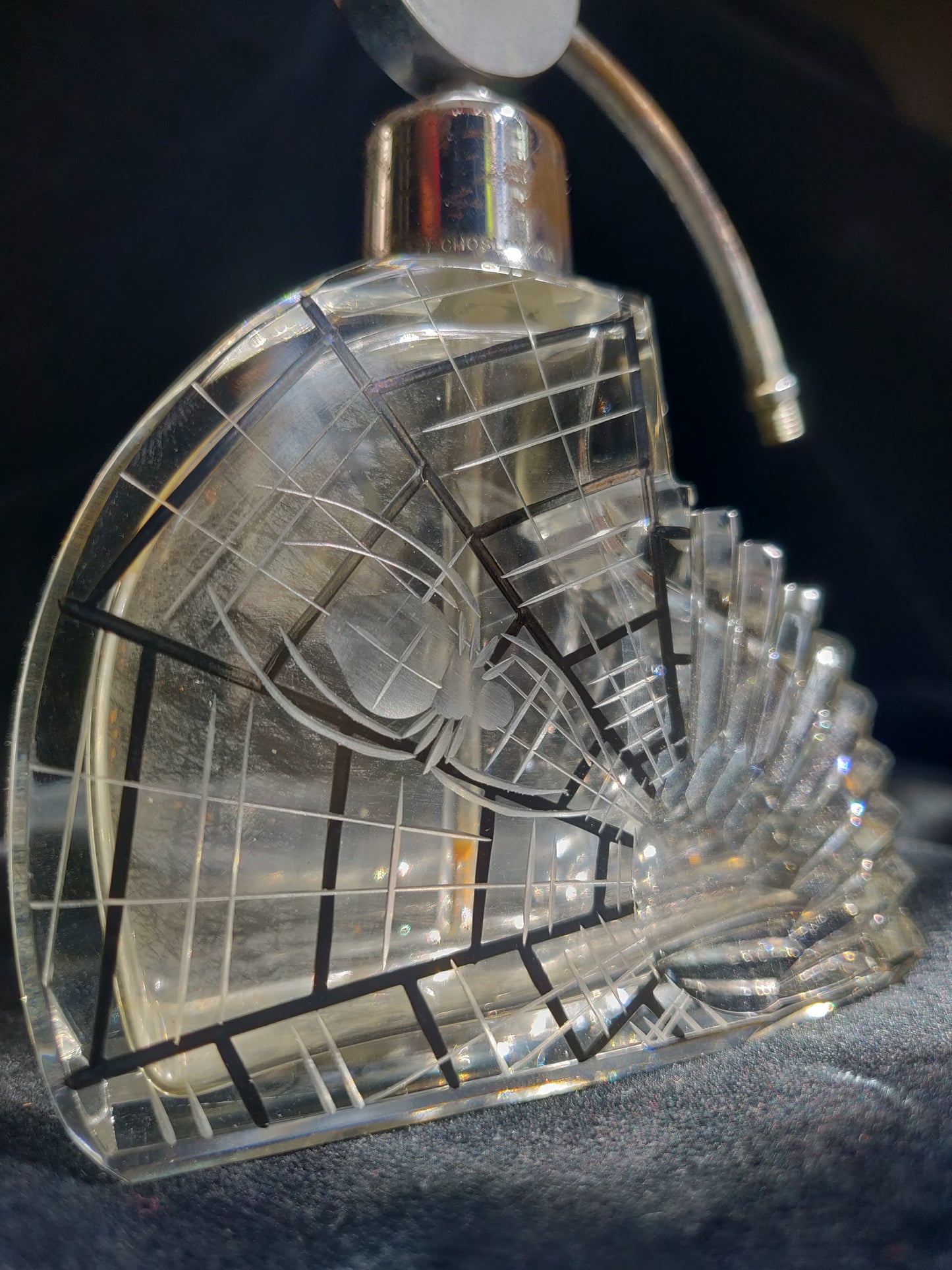 1930s Art Déco Czech Crystal Perfume Bottle