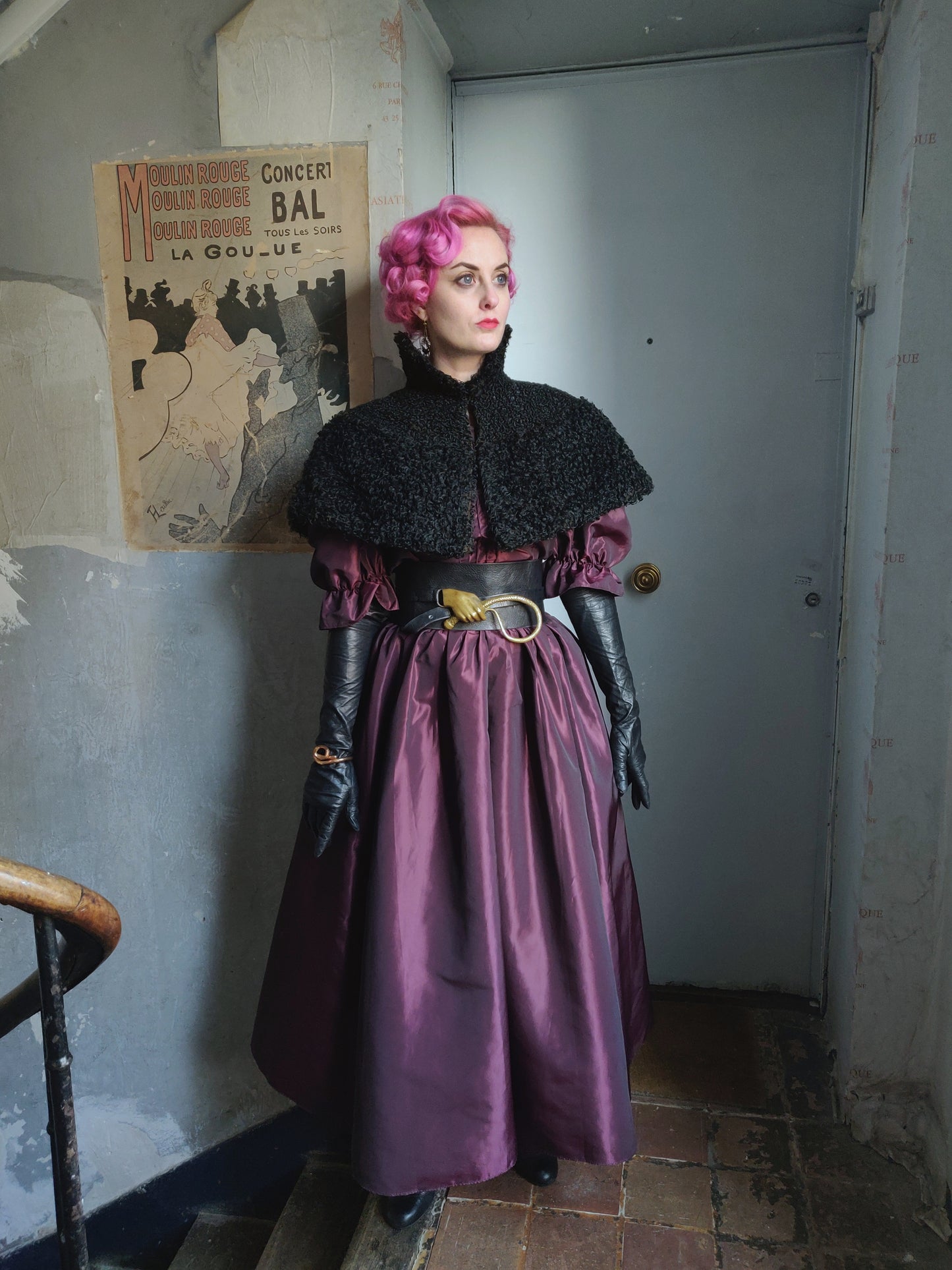 Laura Ashley Wine Taffeta Dress